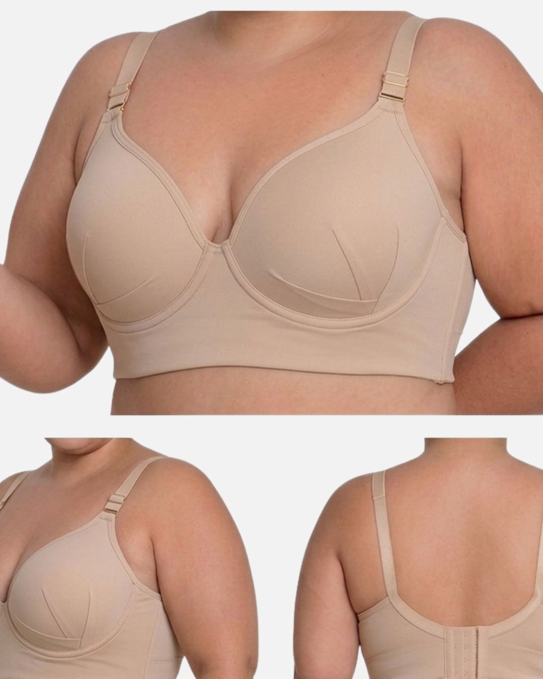 sutia plus size refor&ccedil;ado com bojo al&ccedil;a larga nude bege